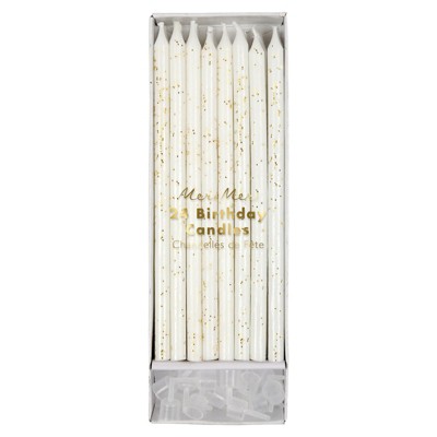 Meri Meri - Gold Glitter Candles - Cake Candles - 24ct