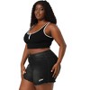 Agnes Orinda Women's Plus Size Denim High Waisted Raw Hem Stretched Distressed Lounge Jean Shorts - 4 of 4