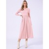 INSPIRE CHIC Women's High Waist Pleated Front Long Sleeve A-Line Ribbed Knitted Maxi Sweater Dress - 4 of 4