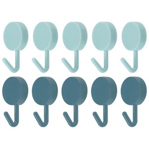 Unique Bargains Stainless Steel Adhesive Waterproof Decorative Hooks and Hangers 10 Pcs - 1 of 4