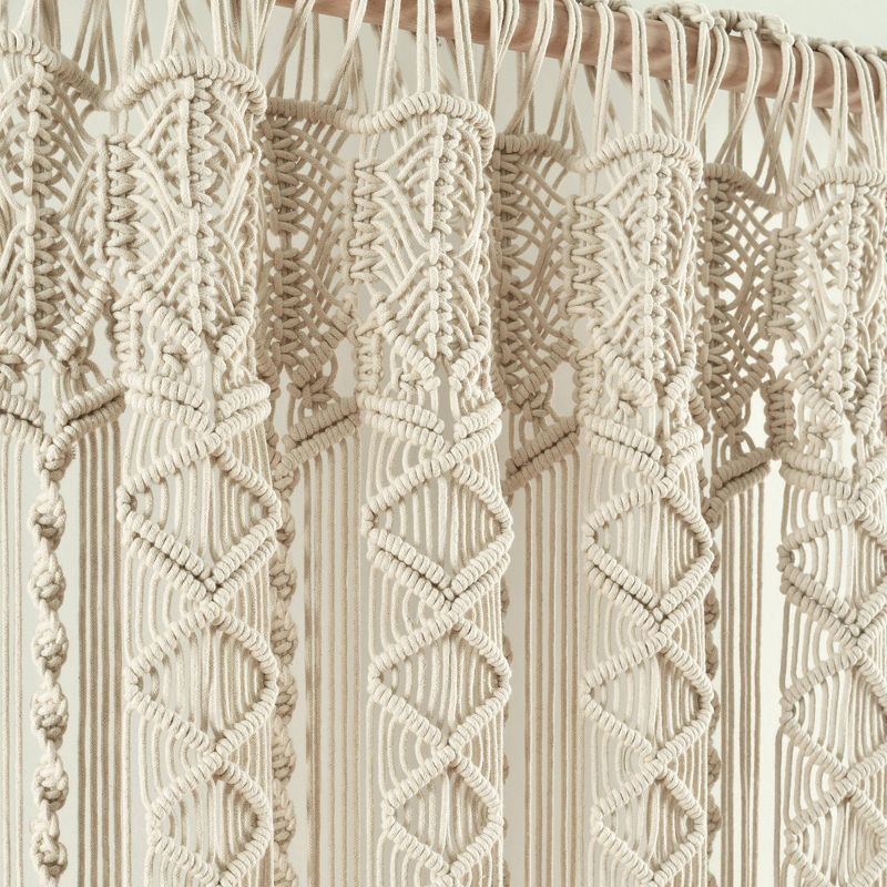 Boho Macrame Textured Cotton Window Curtain Panel - Lush Décor, 3 of 17
