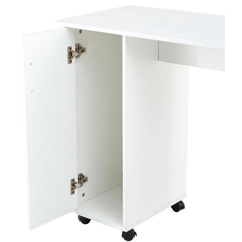 41.73''17.72''x31.5'' Home Office Computer Desk Table with Drawers White, Home Office Desk with Storage Shelves Gaming Desk with Drawers-The Pop Home, 4 of 10