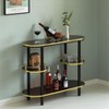 Fabulaxe Set of 2 Pieces, Bartender Serving Display Station, Bar Console Working Counter with Open Shelves, Wood Bar Console Island - image 3 of 4