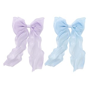 Unique Bargains Women's Cute Bow Hair Pins 10.24"x6.69"x0.79" 2 Pcs - 1 of 3