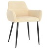 vidaXL Dining Chair Set of 2 Cream Velvet (100% polyester), metal - 2 of 2