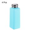 Unique Bargains Plastic Acetone Cleanser Nail Polish Remover Push Down Alcohol Dispenser Bottles 4 Pcs 500ML(17oz) Blue - 3 of 4