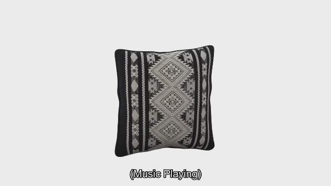 Midnight Pillow - Black/Ivory - 20" x 20" - Safavieh ., 2 of 5, play video