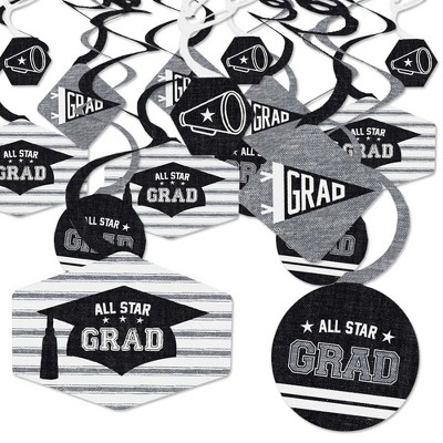 Big Dot of Happiness All Star Grad - Graduation Party Hanging Decor - Party Decoration Swirls - Set of 40