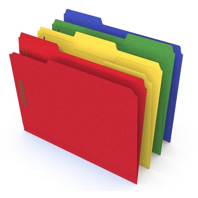 HITOUCH BUSINESS SERVICES Reinforced Classification Folders 2" Exp Ltr Blue/Red/Green/Yellow 50/BX