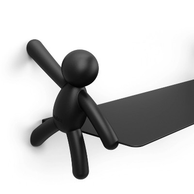 Black Steel Buddy Floating Wall Shelf