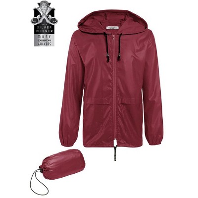 COOFANDY Mens Packable Rain Jacket Lightweight Waterproof Raincoat with Hood Outdoor Rain Gear Travel Hiking Cycling