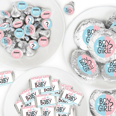 Big Dot of Happiness Baby Gender Reveal - Team Boy or Girl Party Circle  Sticker Labels - 24 Count