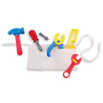 Nothing But Fun Toys Let's Pretend Tool Belt with 6 Plastic Tools