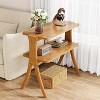 Tribesigns 2-Tier Narrow Side Table, End Table with Storage Shelf and Solid Wood Legs, for Bedroom, Small Spaces, Entryway - 4 of 4