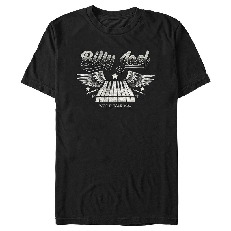 Men's Billy Joel World Tour 1984 Black and White T-Shirt, 1 of 6