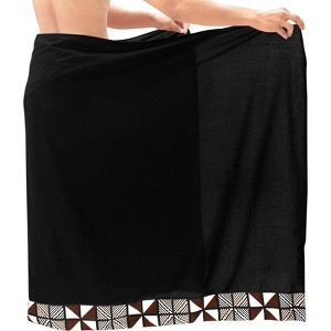 LA LEELA Men's Swimwear Cover Up Summer Pareo Sarong One Size Jade Plain - 1 of 4