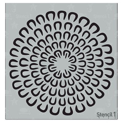 Stencil1 Asian Mum Curved Petal - Stencil 5.75" x 6"