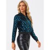 INSPIRE CHIC Women's Sequin Long Sleeve Zipper Up Glitter Bomber Jacket - 3 of 4