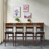 Costway 4-Pieces Bar Stools Counter Height Chairs w/ PU Leather Seat Espresso - 3 of 4