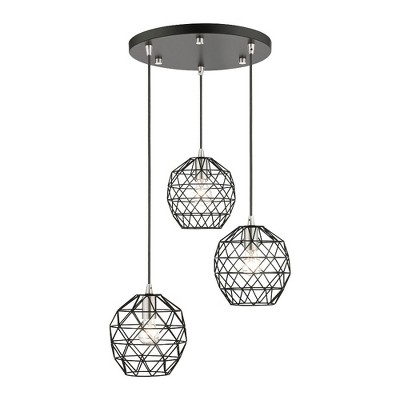 Livex Lighting Geometrix 3 - Light Pendant in  Black