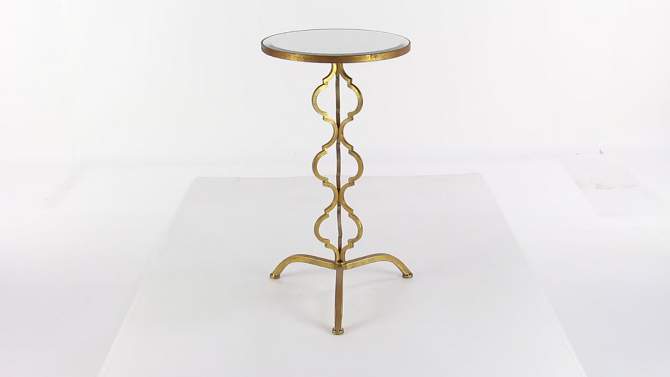 Antiqued Metal Accent Table Gold - Olivia &#38; May, 2 of 15, play video