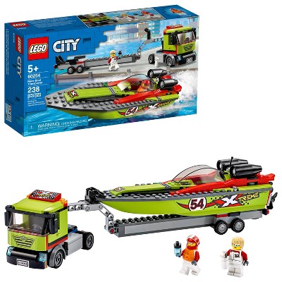 lego truck with boat