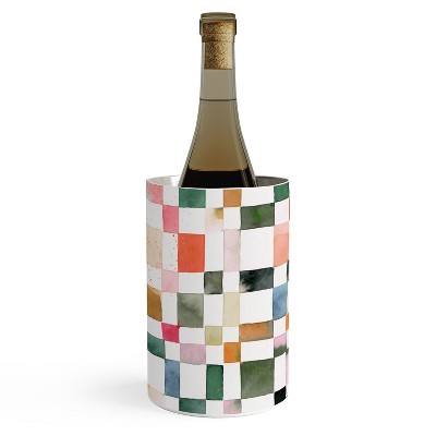 Ninola Design Watercolor Checker Yuletide Wine Chiller - Deny Designs