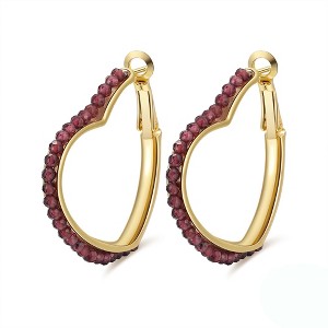 Heart Hoop Earrings for Women Blue Lapis Gold Plated Sterling Silver Ginger Lyne Collection - 1 of 4