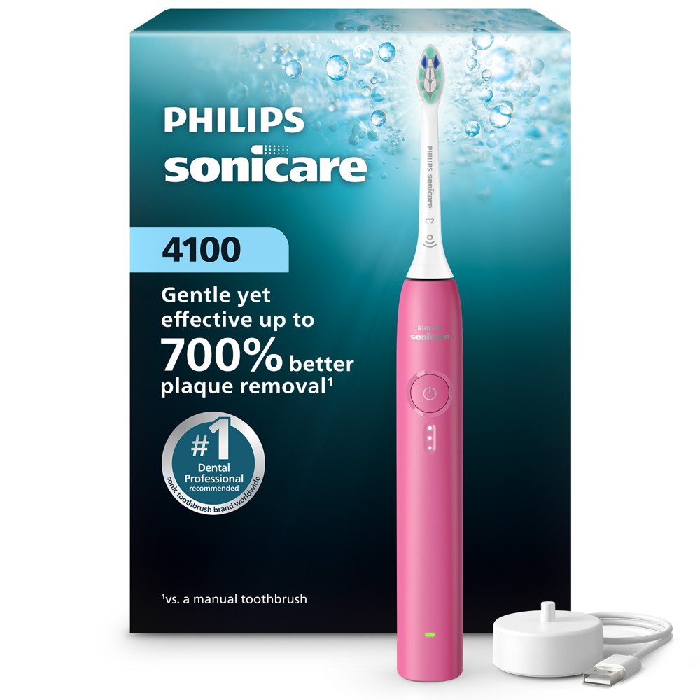 Philips Sonicare 4100 Rechargeable Electric Toothbrush with Brush Head - Paradise Pink