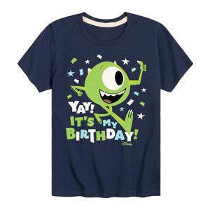 Boys' - Disney - Mike Yay It's My Birthday Short Sleeve Graphic T-Shirt - 1 of 4
