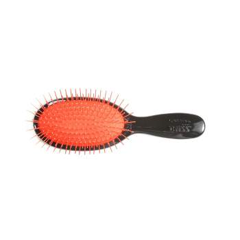 Bass Brushes Elite Series Style & Detangle Hair Brush with Ultra-Premium Alloy Pin High Polish Acrylic Handle Small Oval Black