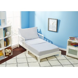 EVERYDAY KIDS 3 Piece Toddler Sheet Set - Soft Microfiber Toddler Bedding - Includes a Flat Sheet, a Fitted Sheet and a Pillowcase - Solid Grey - 1 of 4