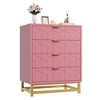 Modern Nightstand with 4 Drawers, Wooden Accent End Table with Metal Legs, Sofa Side Table for Small Space, 4 Drawer Dresser for Bedroom - 2 of 4