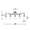 Pro Track Leaf and Vine 5-Head Ceiling Track Light Fixture Kit Spot Light Brown Oil Rubbed Bronze Finish White Glass Western Kitchen 36" Wide - 4 of 4