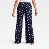 Kids' Santa Print Microfleece Holiday Matching Family Pajama Pants - Wondershop™ Blue - 3 of 3