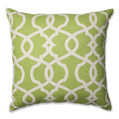 MU Kitchen 18"x18" Emory Square Throw Pillow Green - Pillow Perfect: Damask: 20x20 Inch Polyester, Machine Washable Cloth Napkins