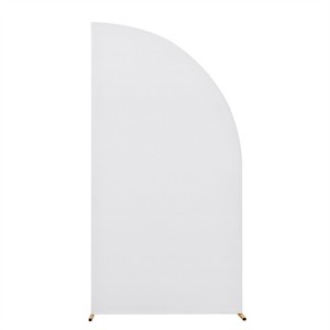 Wedding Arch Cover Spandex Fitted Arch Cover Half Moon Shape Backdrop Fabric 2-Sided Arch Backdrop Stands Cover for Birthday Party Ceremony Banquet - 1 of 4