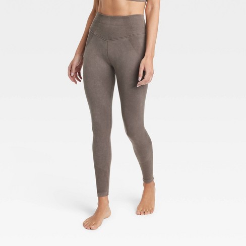 Women's Seamless High-Rise 7/8 Leggings - JoyLab™ Taupe M