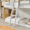 Okak Twin Over Twin House Bunk Bed with Roof, Window Floor Bunk Bed with Safety Guardrails, Door,Stairs Solid Wood for Kids, Easy Assemble, Natural - 4 of 4