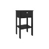Sapphtopaz Modern Nightstand with Drawer & Bottom Open Shelf Small Bedside Table with Metal Round Handle Night Stand for Bedroom, Living Room - 2 of 4