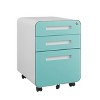 3 Drawer Mobile File Cabinet with Lock, Metal Under Desk Rolling Filing Cabinets, Fully Assembled 5-Wheel Office Cabinet for Home Office Letter - 2 of 4
