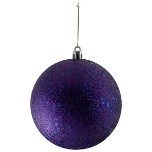 Northlight Shatterproof 4-Finish Christmas Ball Ornaments - 4" (100mm) - Indigo Blue - 12ct - 1 of 4
