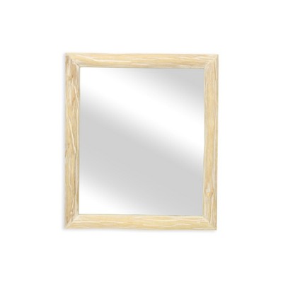 Cheung's Emmalora Painted Natural Wood Bar Framed Mirror - Whitewash