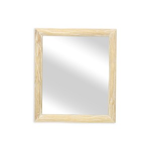 Cheung's Emmalora Painted Natural Wood Bar Framed Mirror - Whitewash - 1 of 4