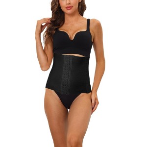 Allegra K Women's 3 Hooks Waist Workout Tummy Control Shapewear for Weight Loss - 1 of 4