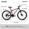 RISOKEYS 26-Inch Mountain Bike for Adults,21 Speed with High-Carbon Steel Frame Bike, Dual Disc Brake MTB Bicycle, Full Suspension Mountain Bike - 4 of 4