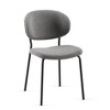CENGHU Mid-Century Modern Boucle Fabric Dining Chairs, Curved Backrest Upholstered Boucle Dining Chair with Black Metal Legs - 4 of 4