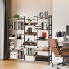 5-Tier Wide Bookshelf (Modern Style) – Triple Open Display Shelves, Sturdy Metal Frame with Anti-Dumping Design, Suitable for Living Room, - 2 of 4