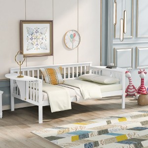 NicBex Wooden Twin/Full Size Daybed Frame for Bedroom,Living Room,Apartment,Wood Slat Support - 1 of 4