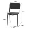 ADILE Metal Dining Chairs Set of 4, Stackable Lightweight Kitchen Chairs, Black - 3 of 3